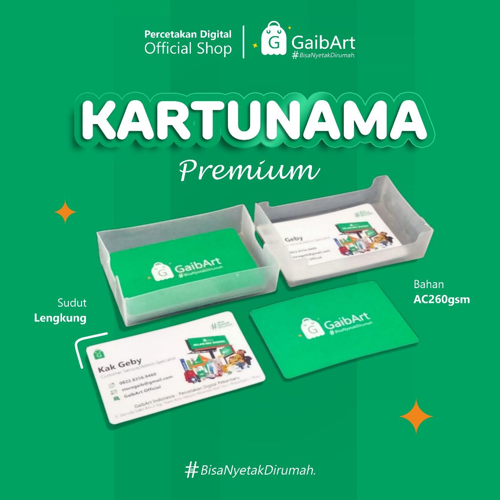 

GaibArt Cetak Print Name Card Custom Premium isi 100pcs Free Box