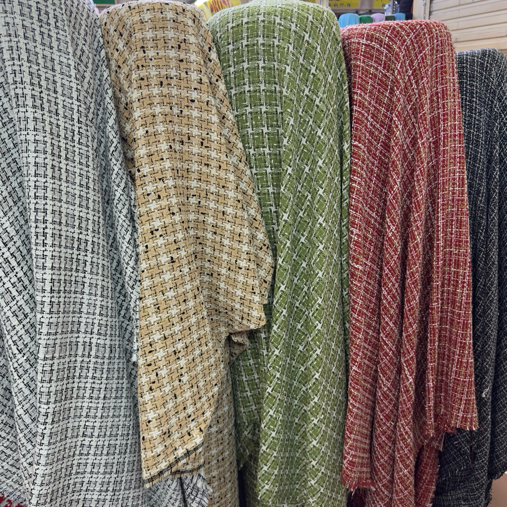 kain tweed akrilik import / tweed wool / harga meter