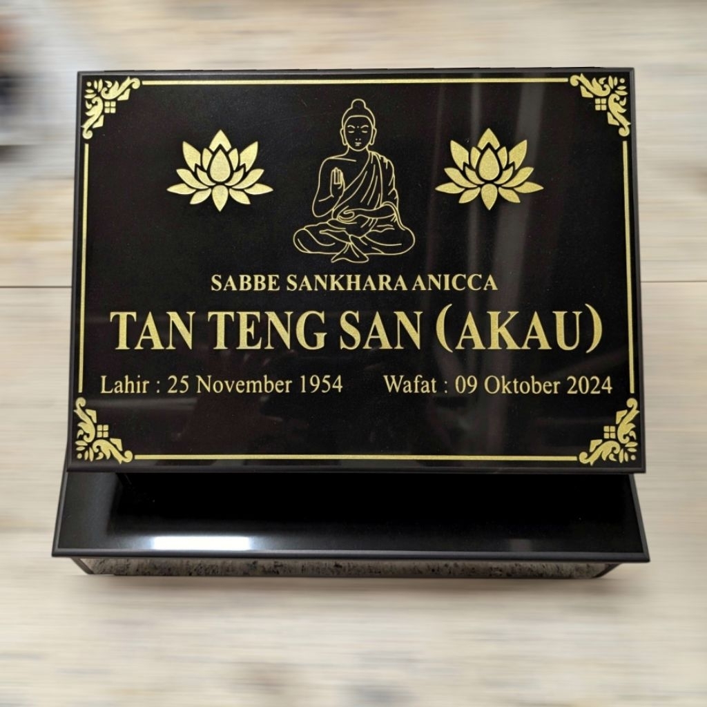 Seni Marmer - Dudukan Batu Nisan Budha 40x30 Cm