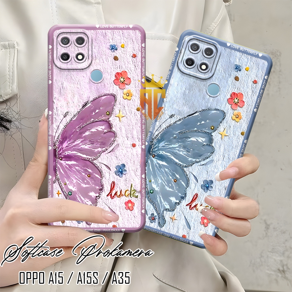 Softcase Prokamera OPPO A15 / A15S / A35 Motif Butterfly Aesthetic - Case Oppo a15 - Case Hp [CP12]]