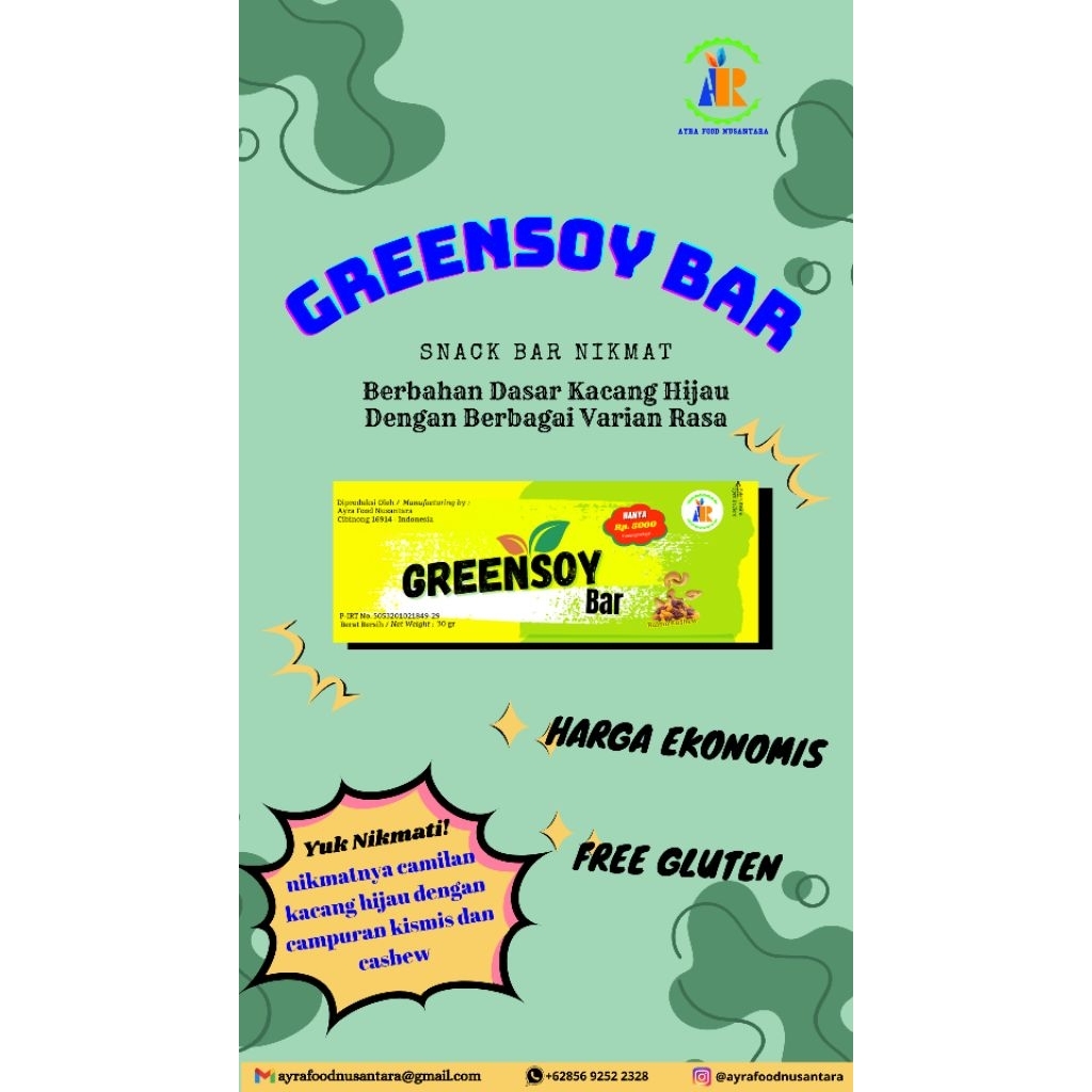 

Snack Bar Sehat Non Gluten (Greensoy Bar)