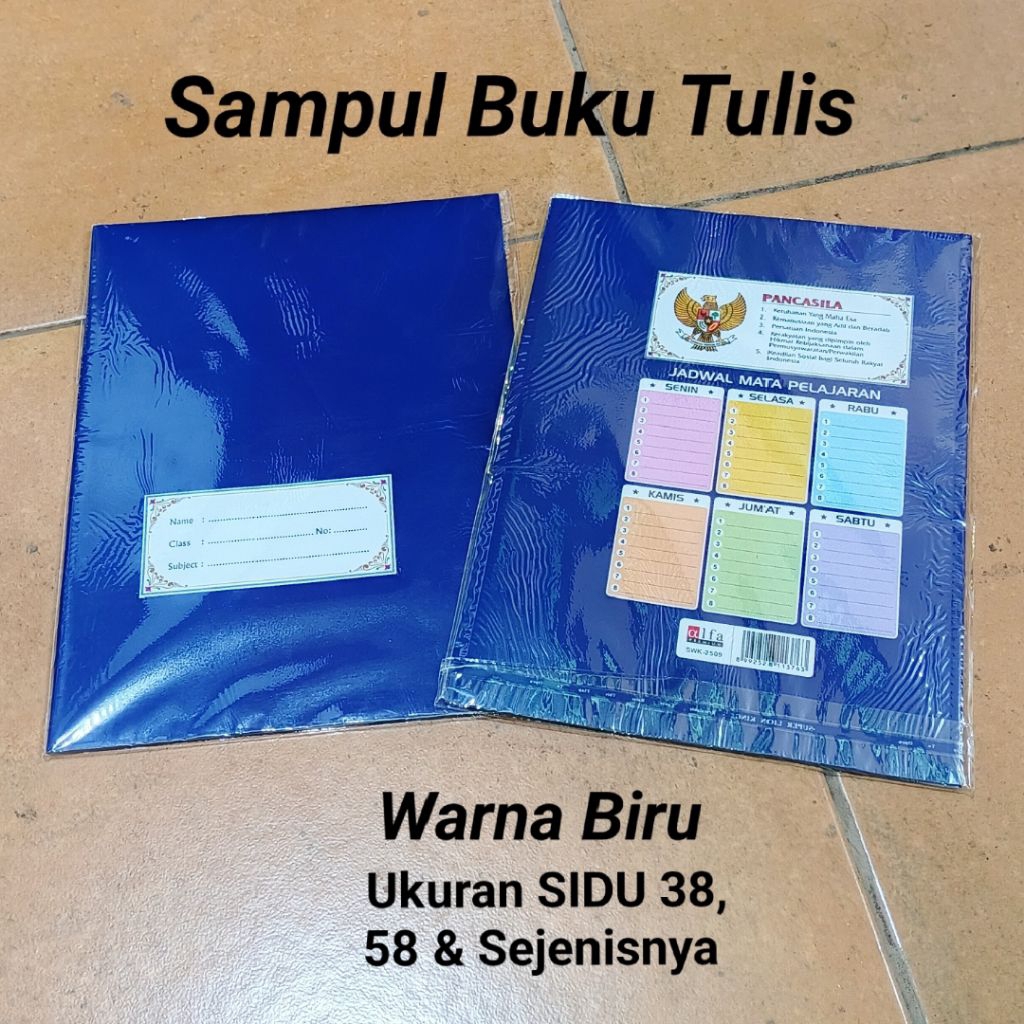 

1 Sampul Buku Tulis Warna Biru Tua Isi 20 Lembar ALFA ( Ukuran SIDU 38, 58 )