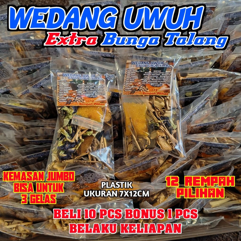 

WEDANG UWUH BUNGA TALANG KOMPLIT 12 REMPAH JAHE KAPULAGA ALANG ALANG CENGKEH MINUMAN TRADISIONAL JAMU KHAS IMOGIRI YOGYAKARTA SOLO