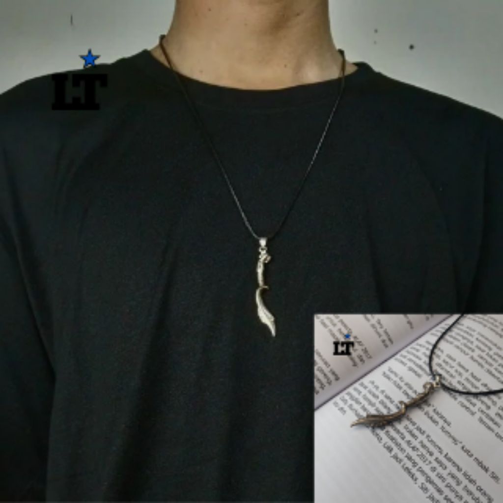 kalung kujang ll kalung tali hitam liontin motif kujang