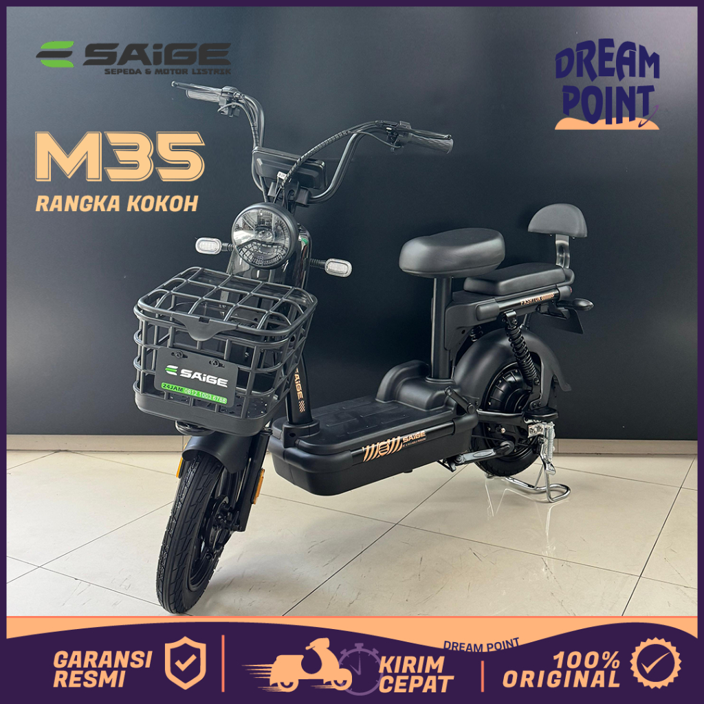 Sepeda Listrik SaiGe M35 Speda 3 Jutaan Sepedah Listrik Anak Dan Dewasa e bike Anti Air