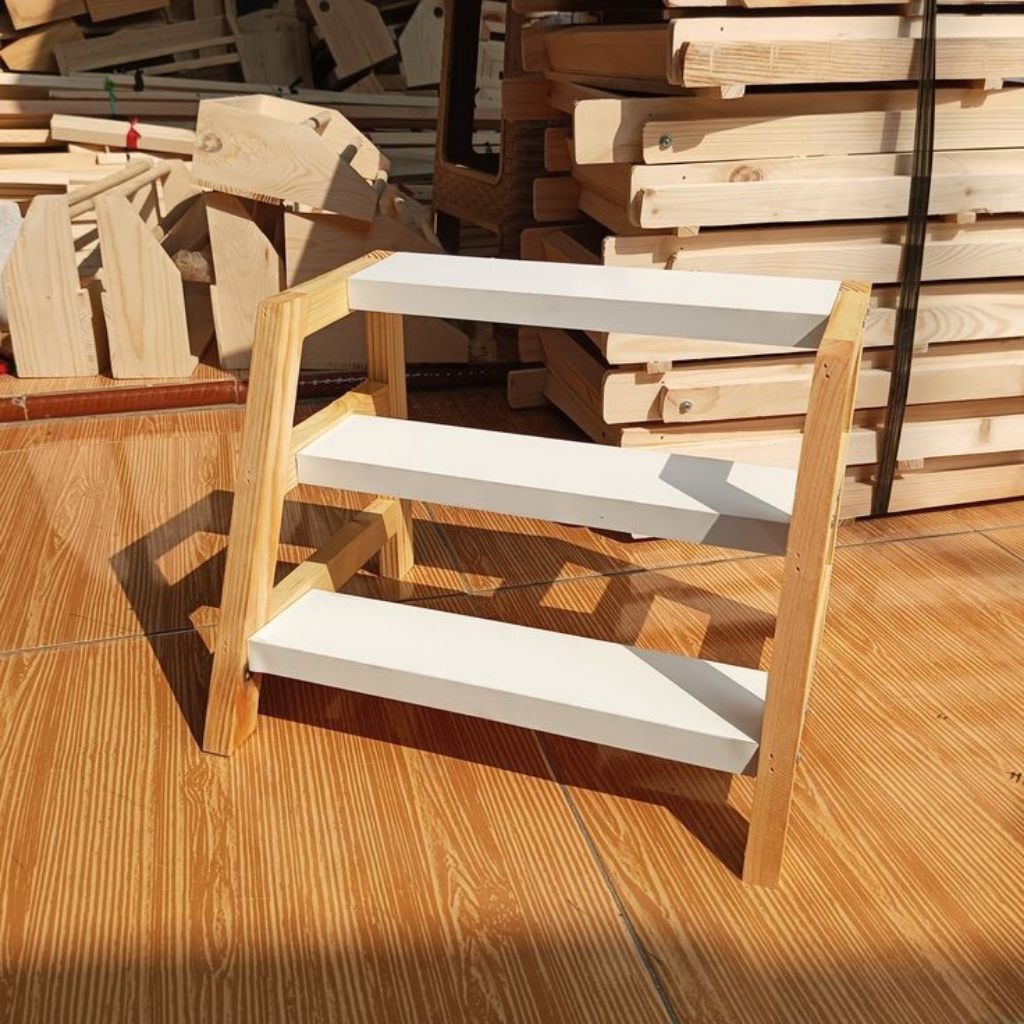 Rak Susun 3 Bumbu Aesthetic Kayu Rak Susun