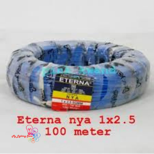 Eterna Kabel Instalasi Listrik Batang Kawat NYA Isi 1 X 2.5 2,5 1X2.5 1X2,5 1 Roll Rol 100 Meter M
