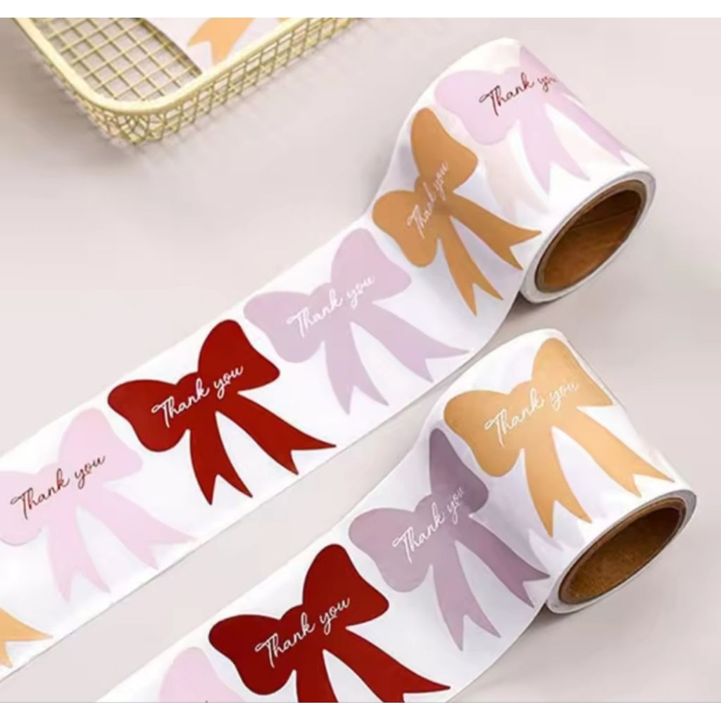 

120 Pcs /Roll - Stiker Label THANK YOU Motif Pita