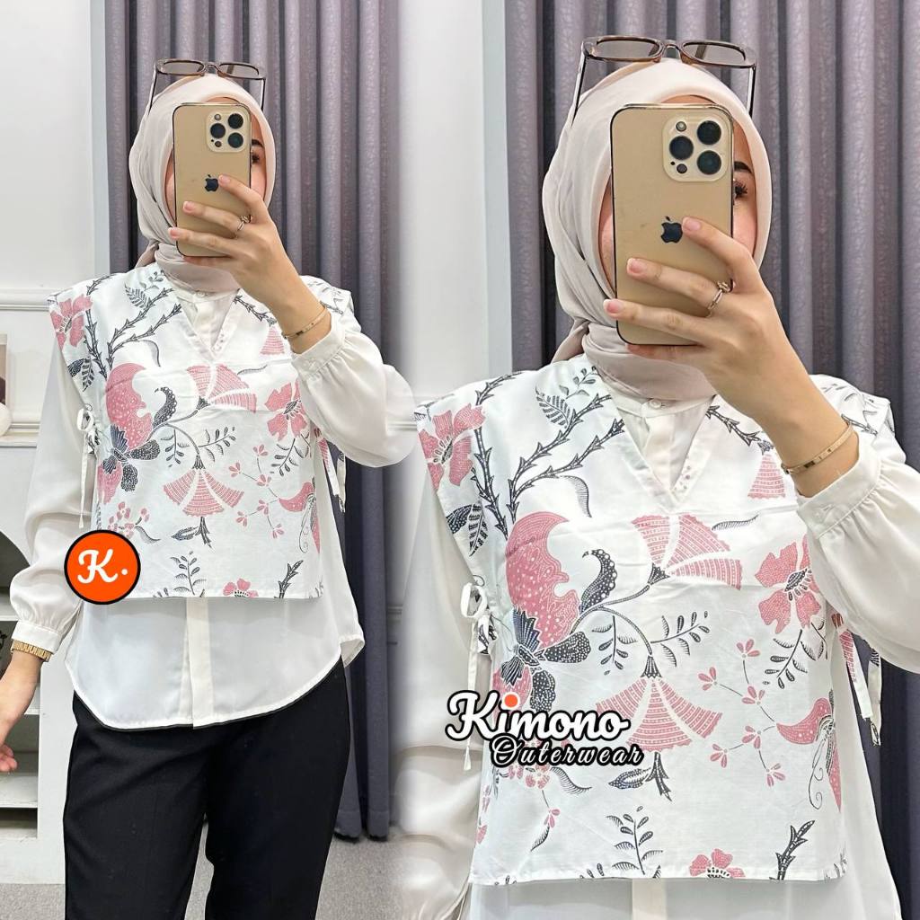BEST SELLER VEST BATIK WANITA MODERN ETNIK ROMPI OUTER KATUN PREMIUM ATASAN VEST BATIK PRIA WANITA