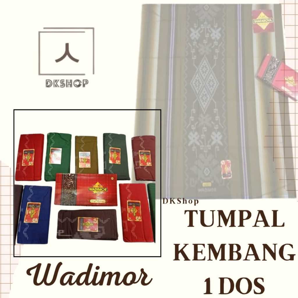 Wadimor Tumpal Kembang 1 Dos 10 Pcs / Sarung Dewasa / Sarung Grosir / Sarung Ecer