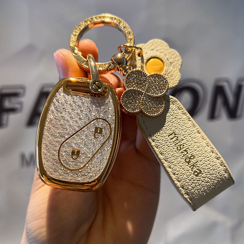 KODE A77S Bling TPU Cover Key Case Kunci Mobil Untuk Honda Jazz Brio Mobillio Brv Crv Freed City Gan