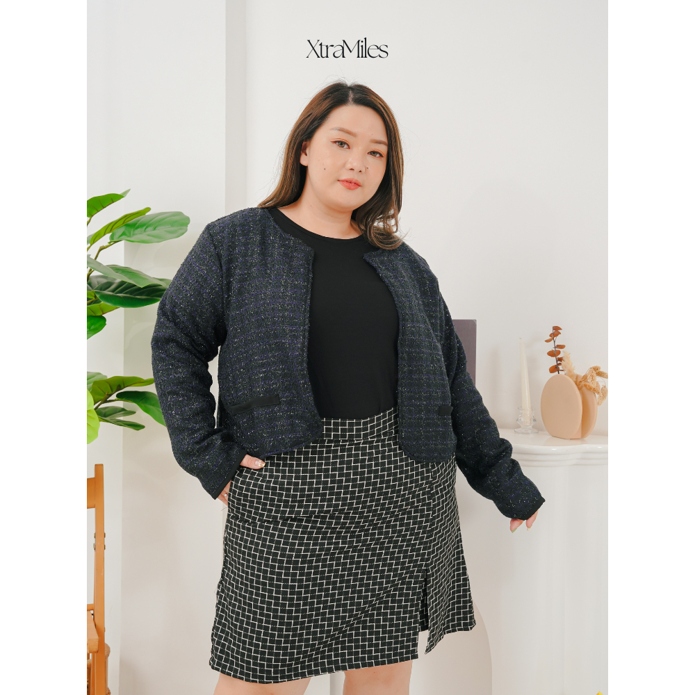 Xtramiles - Coco Tweed Blazer 3 Colors | Blazer Wanita Kasual Korean Reguler Size Big Size Plus Size