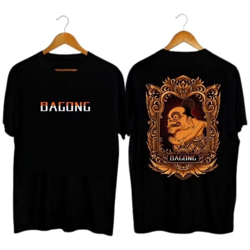 KAOS BAGONG WAYANG CORAK BINGKAI COKLAT