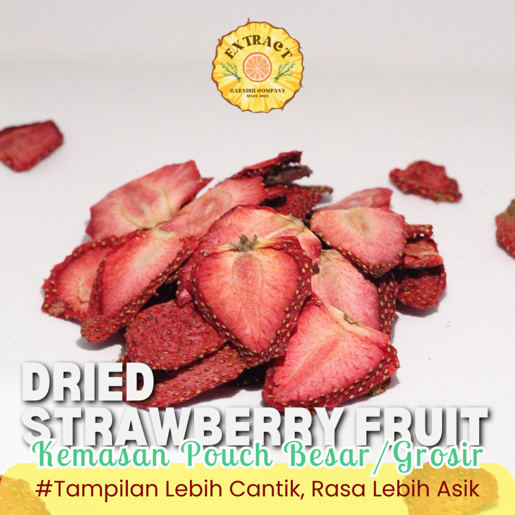 

[BUKAN KERIPIK] DEHYDRATED STRAWBERRY KEMASAN GROSIR I DRIED STRAWBERRY I INFUSED WATER FRUIT I BUAH KERING I STRAWBERI KERING
