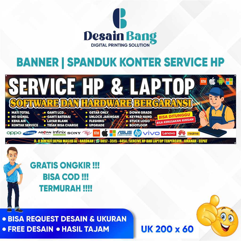 Banner Spanduk KONTER | SERVICE HP MURAHHHH (BISA REQUEST DESAIN)