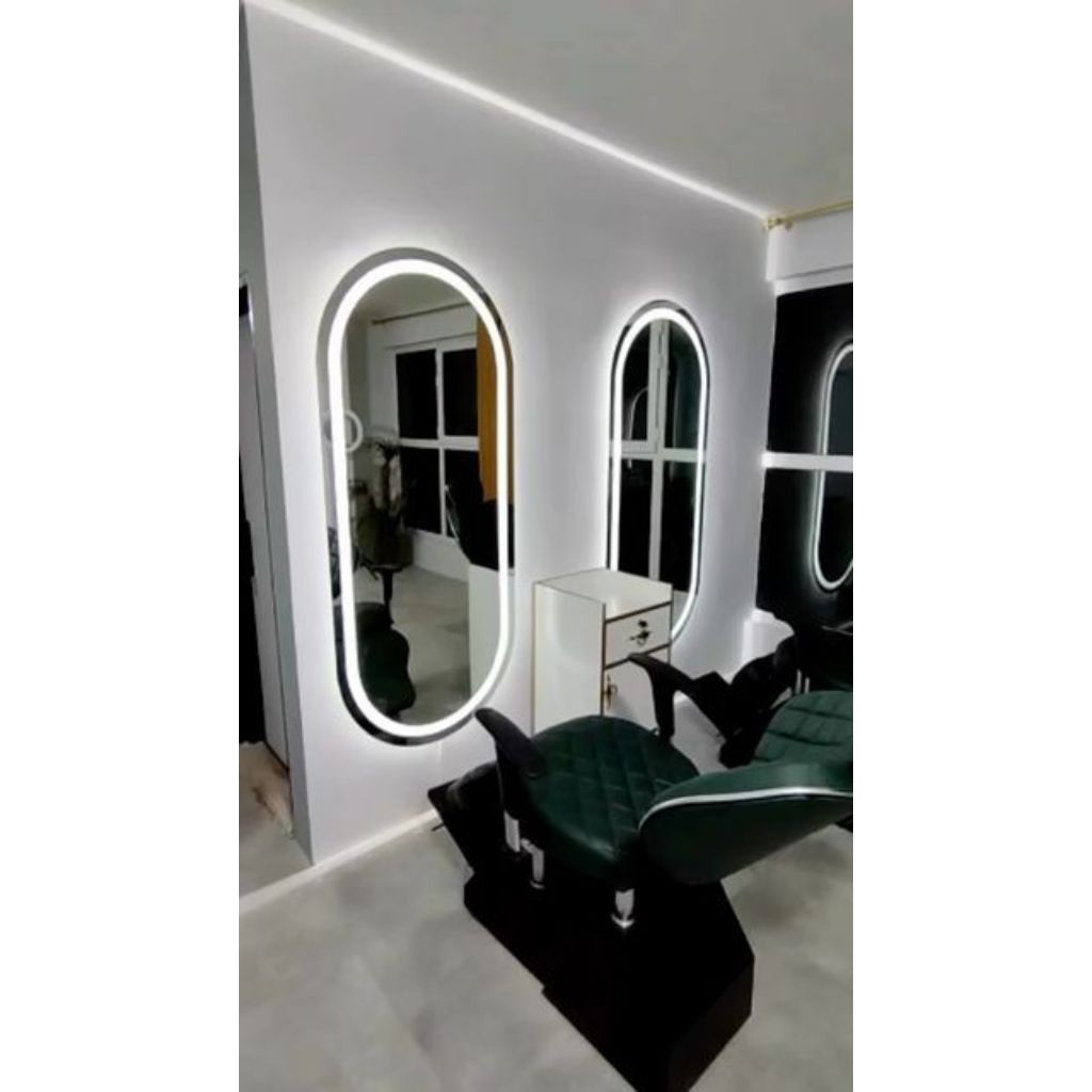 Kaca Cermin Full Body Aesthetic Kamar Mandi Lampu Led Wastafel