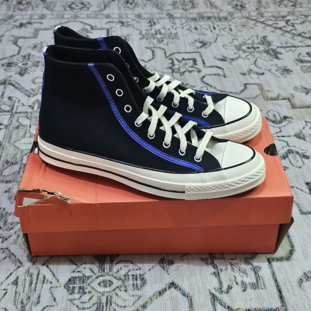 Converse Chuck Taylor All Star 70s High Black Egret Blue Flame (ORIGINAL BNIB RESMI CONVERSEINDO / P