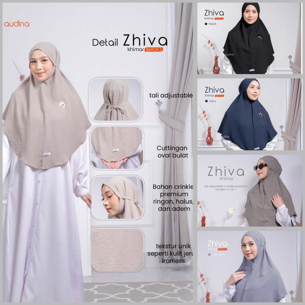 Zhiva Bergo Tali Crinkle Premium by Audina / Khimar Tali Non Pad