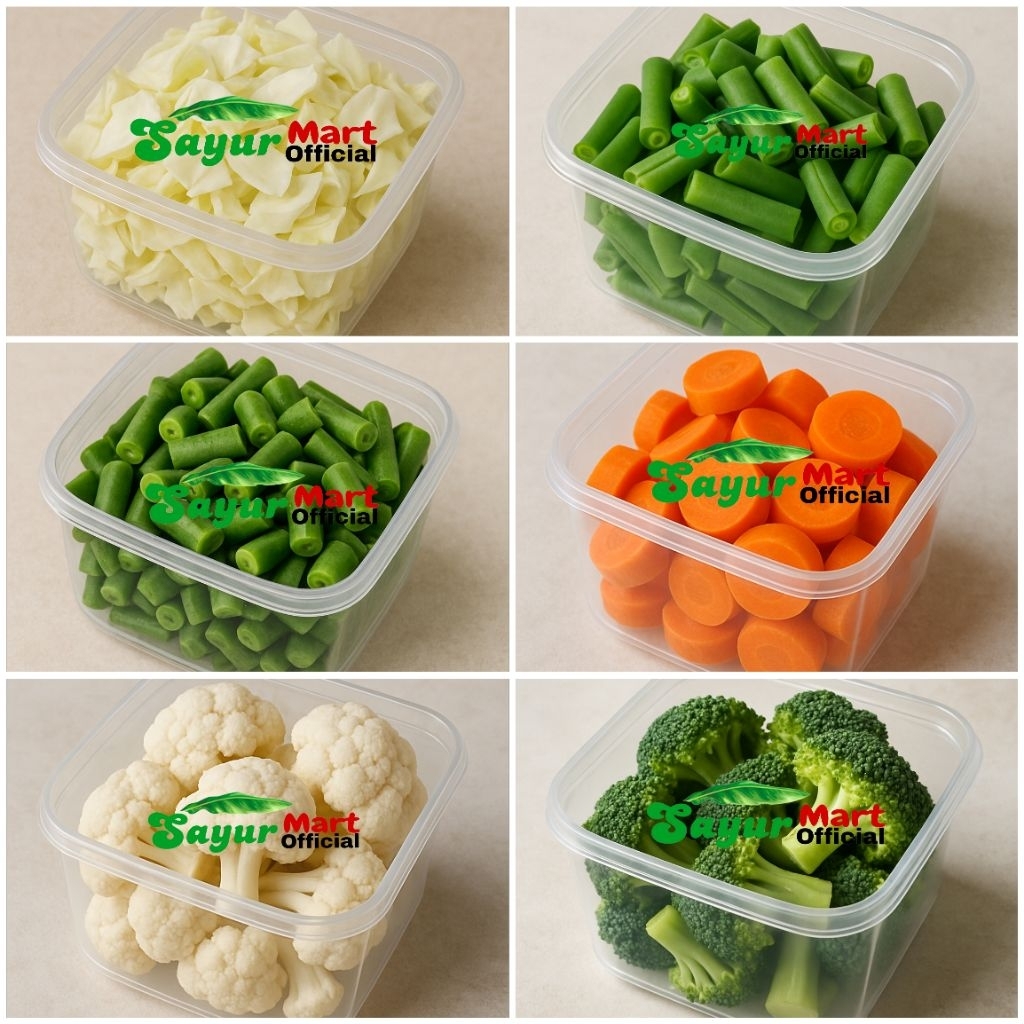 

Sayur Potong Bersih Kol/Kacang Panjang/Buncis/Wortel/Kembang Kol/Brokoli