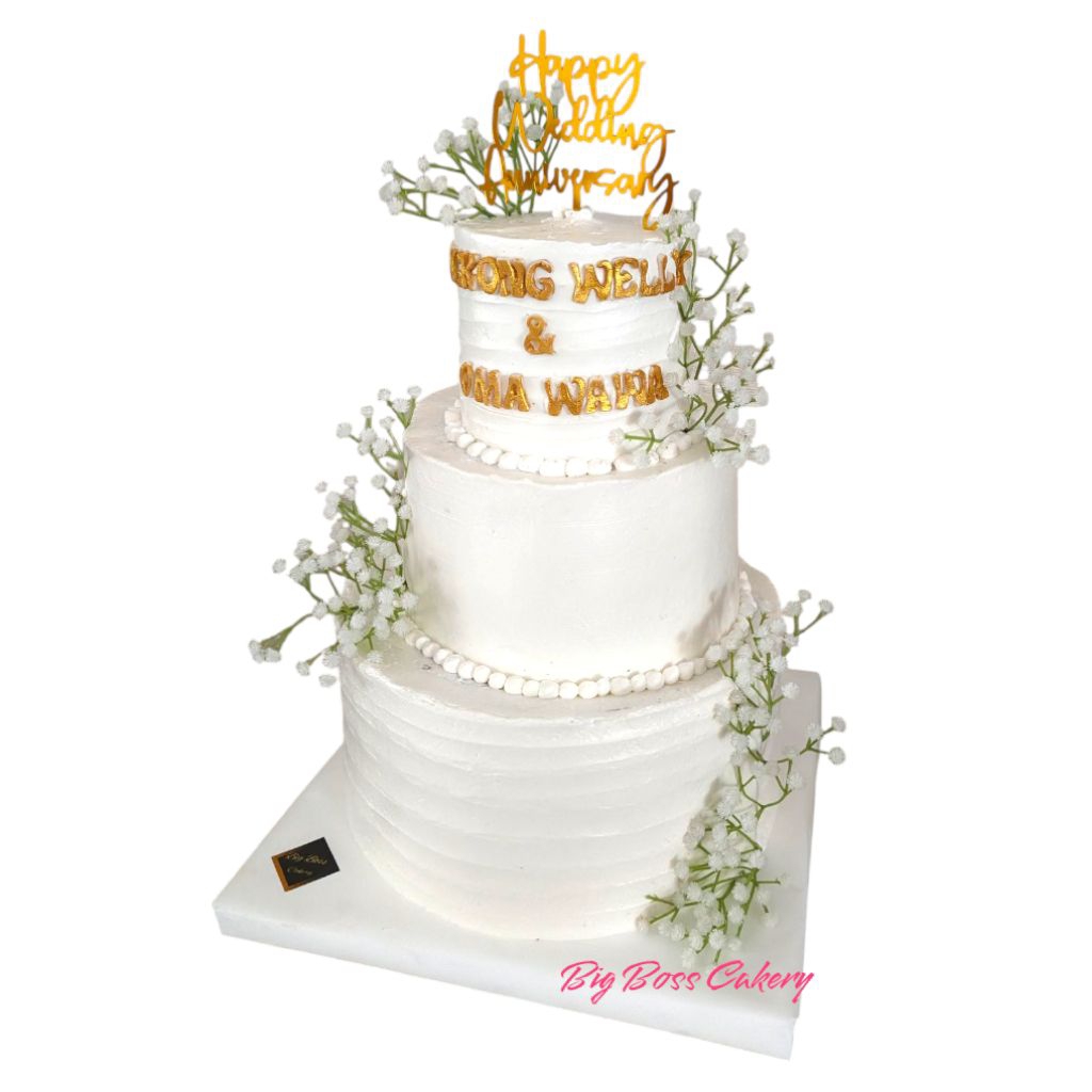 

Weeding ANNIVERSARU BIRTHDAY CAKE 3 TINGKAT