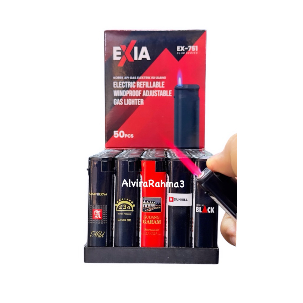 korek Exia bara slim bisa isi ulang 50pcs