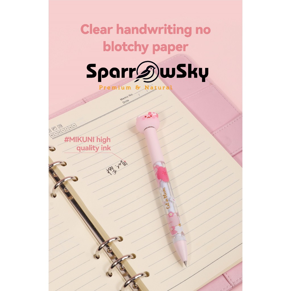 

SPARROW KUKI Pen Silikon / Silicone Pen / Pen PUTAR Karakter Lucu Cantik SPINNING - CAT IN BLOOM (8091)