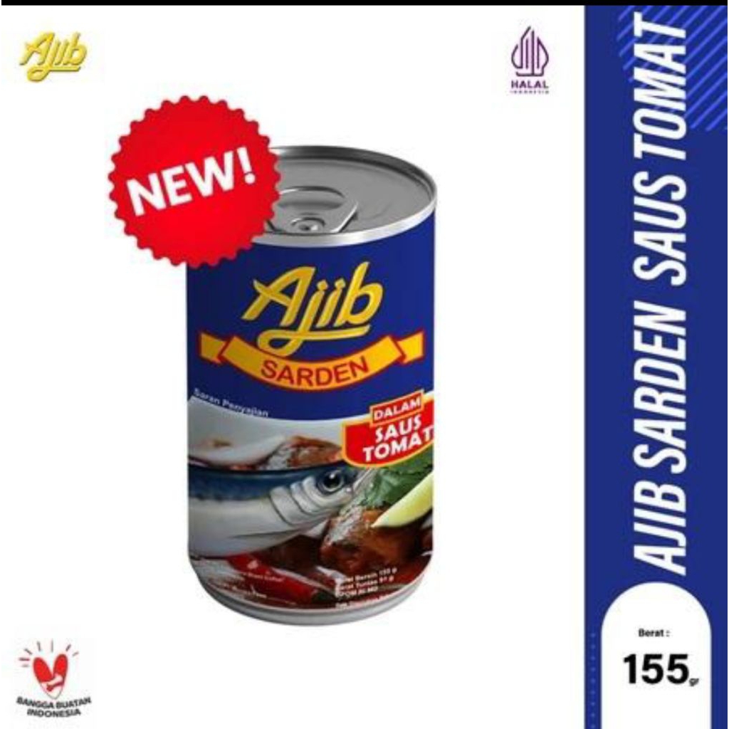 

Ajib Sarden Saus Tomat - Bandeng Saus Balado 155gr - Bandeng & Sarden Kaleng