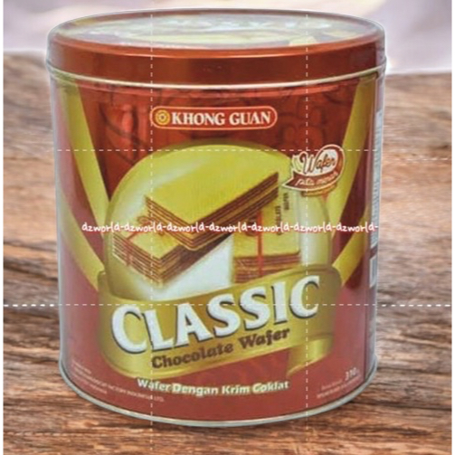 

Khong Guan Classic 310gr Chocolate Wafer Dengan Krim Coklat Waffer Nisin Kaleng Khonguan Kong Guan Klasik Kemasan Kaleng Waffer Cokelat Konguan Tin Merah