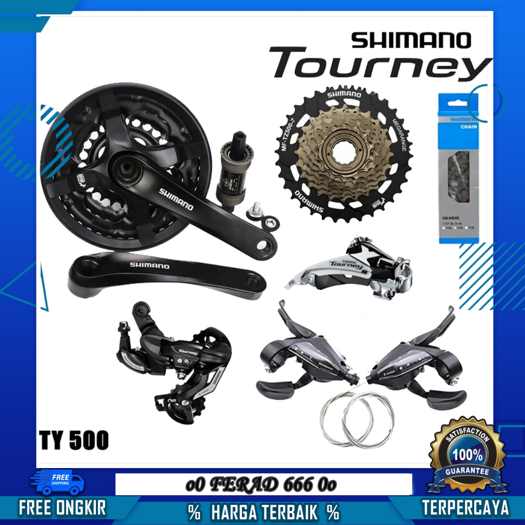 Groupset Grupset Shimano Tourney 7 Speed TY500 Rasa 9 Speed
