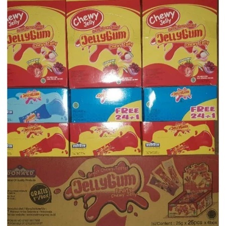 

( Perbox Isi 24 ) Donald JELLY GUM Agar Jeli Rasa Buah - Buahan 24 x 25Gr