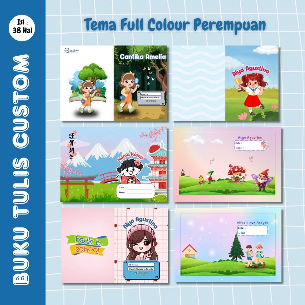 

Buku Tulis Custom Anak Perempuan Full Colour