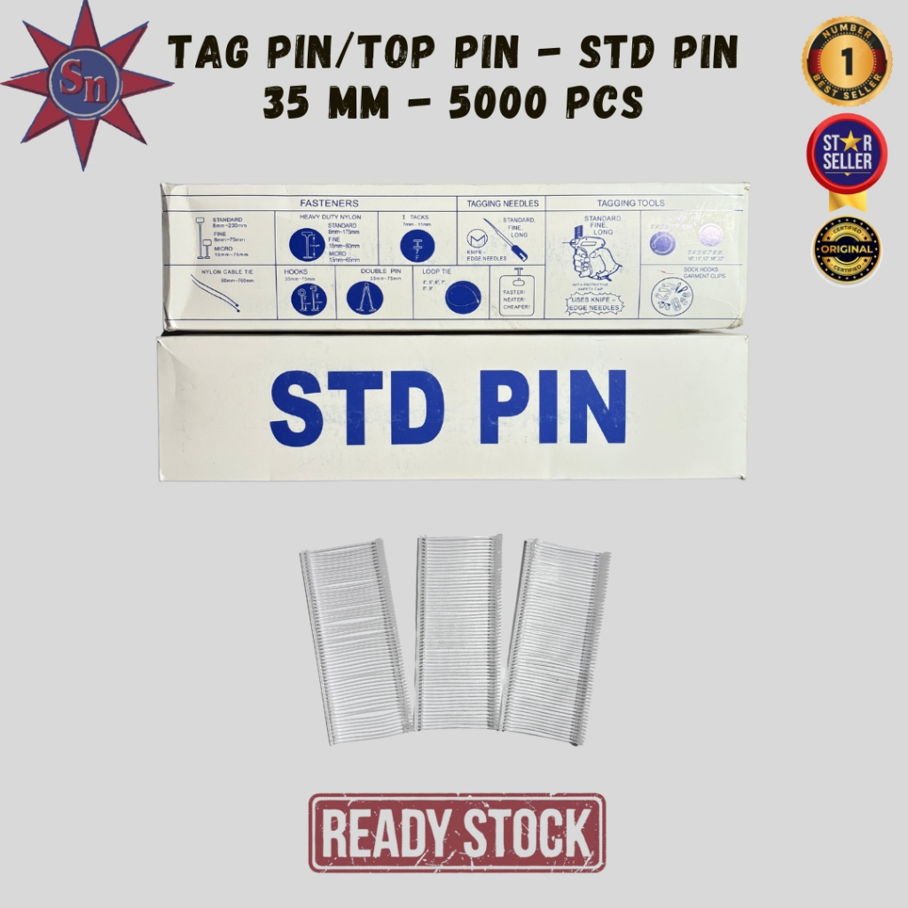 

Tag Pin / Top Pin Standard 35 mm – Isi 5000 Pcs, Praktis & Kuat untuk Labeling