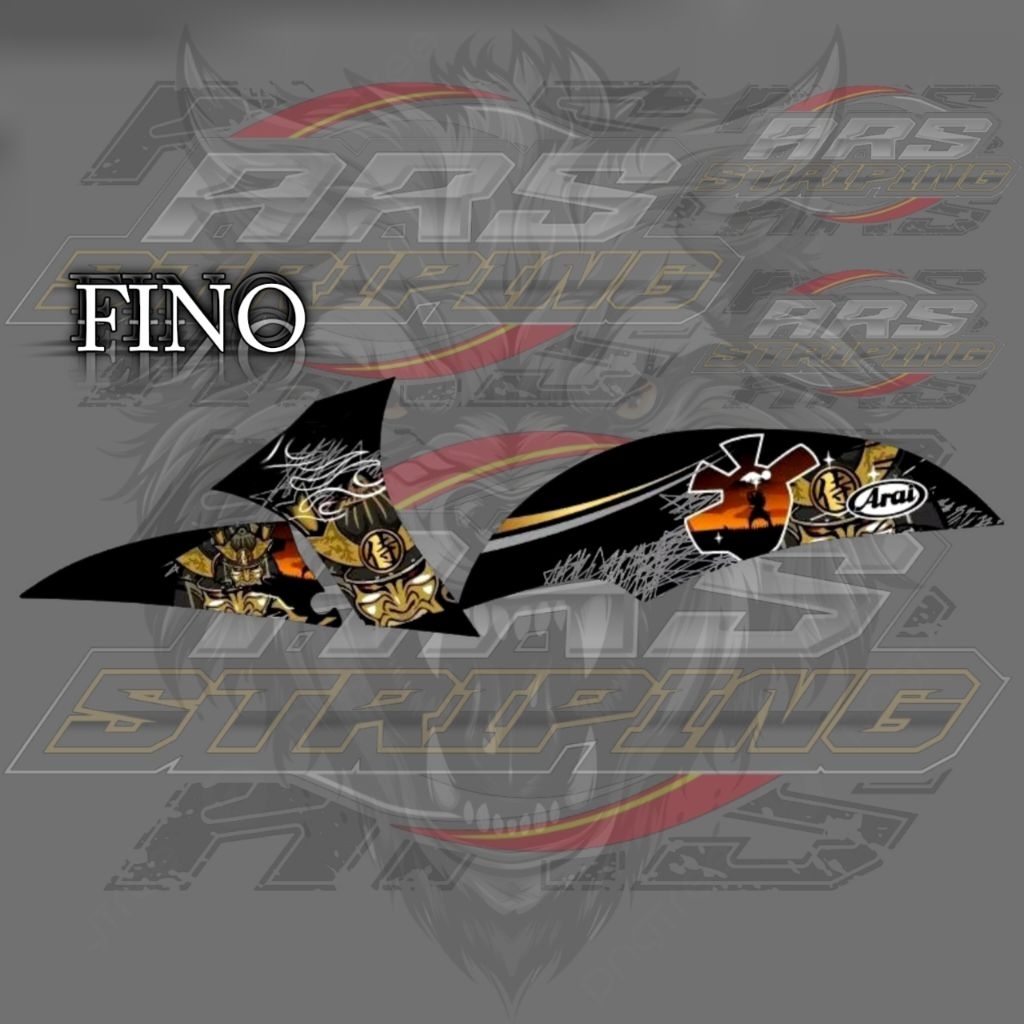 Striping sticker Fino karbu transparan design custom arai konsep