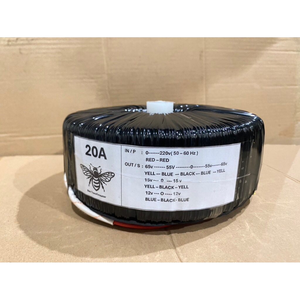 Trafo toroid 20amper murni ct 65v-55v free baut pemasangan