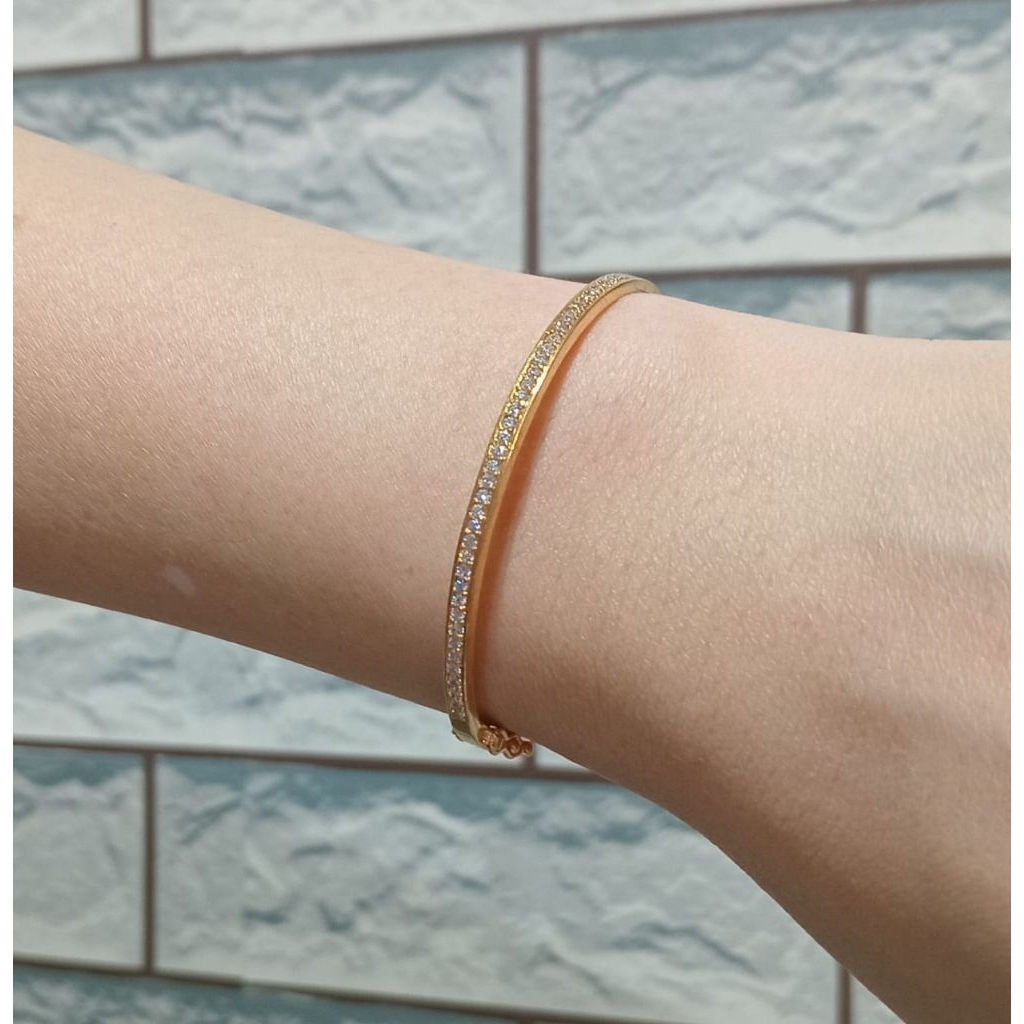 Gelang Bangle Perak Asli Silver 925 Listring Mata