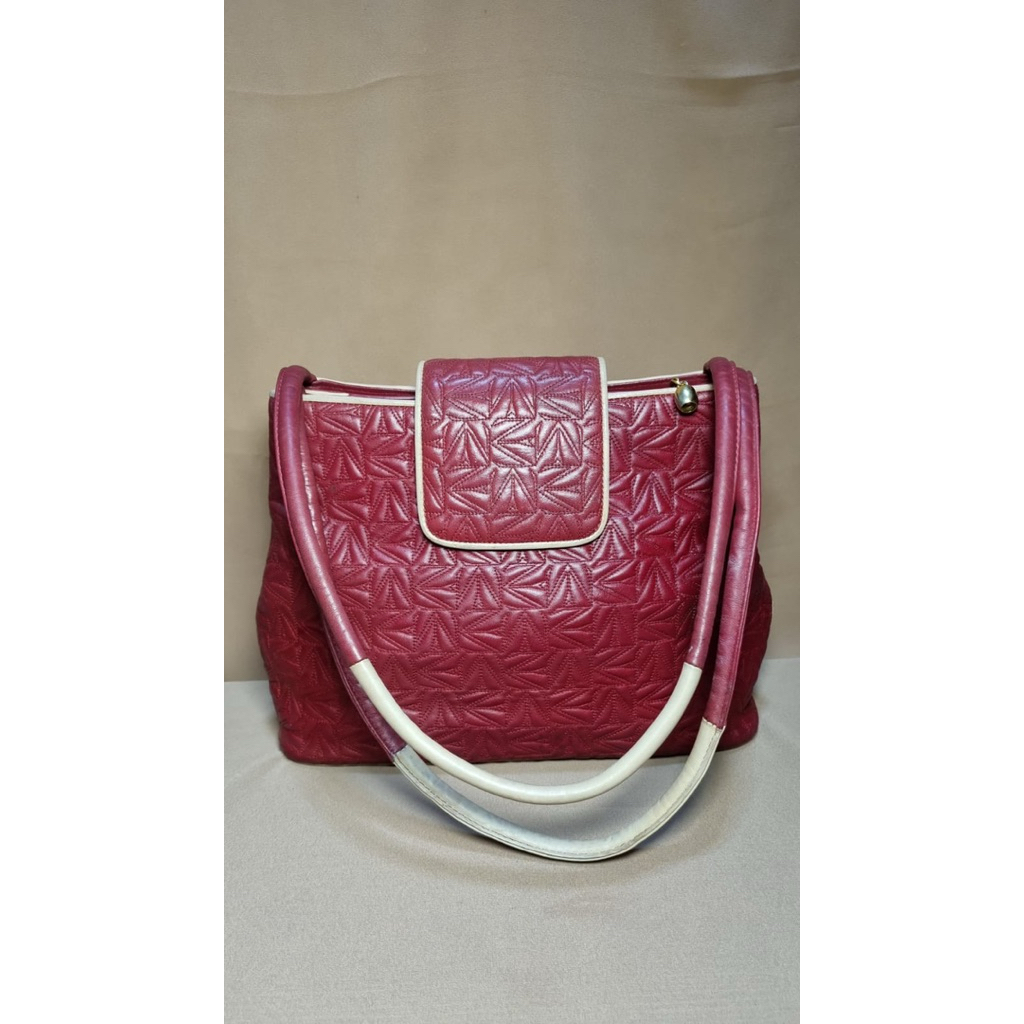 Tas Preloved Second Vintage Handbag Wanita Maroon