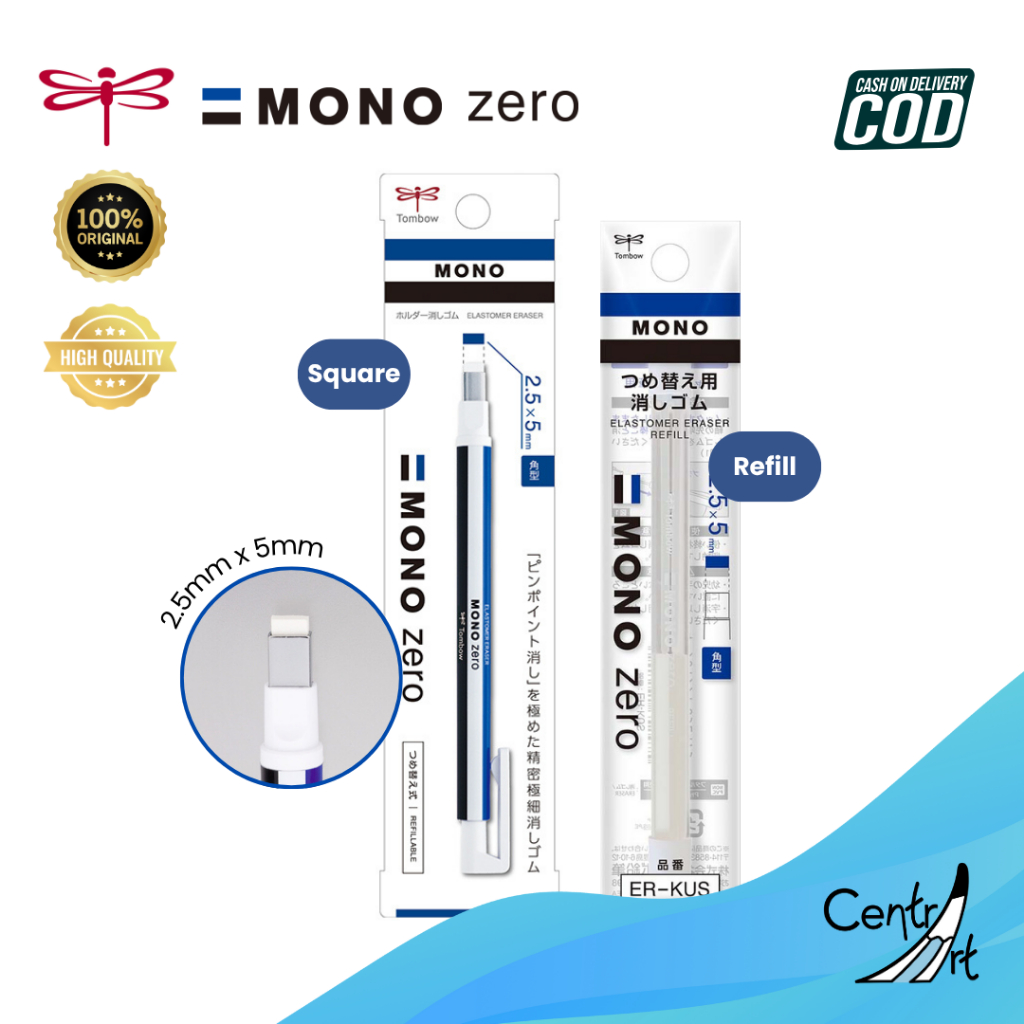 

Tombow Mono Zero Elastomer Eraser 2.5X5mm and Tombow Mono Eraser Refill 2.5x5mm
