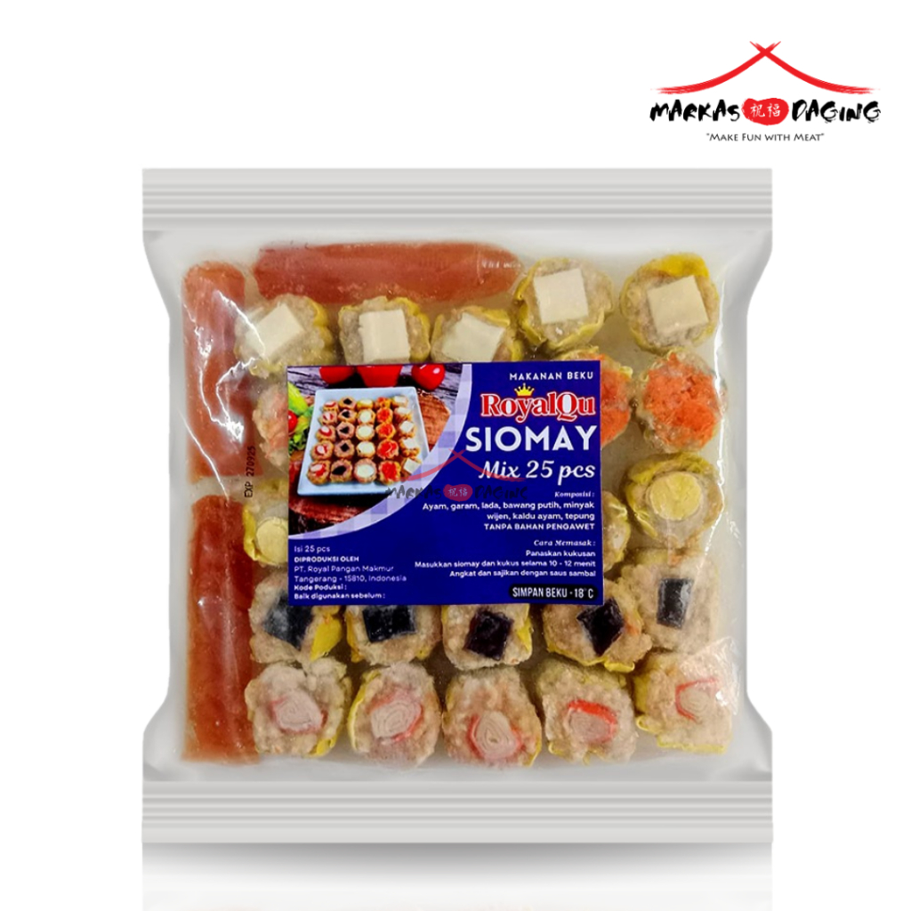 

ROYALQU Siomay Mix 25 Pcs Jamur Keju Wortel Telur Puyuh Crab Dimsum Praktis - Markasdaging