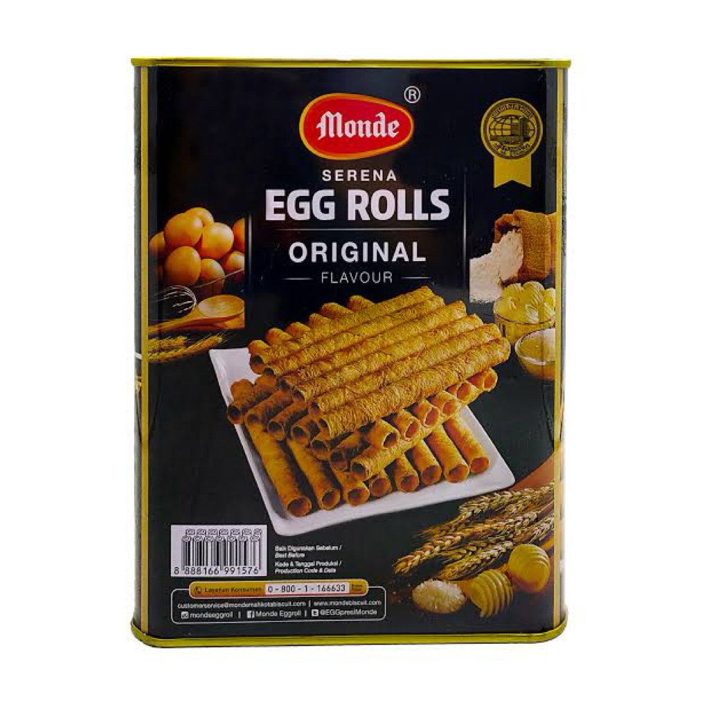 

Monde Serena Egg Rolls Original Kaleng/Box ukuran 168g, 300g, & 600g