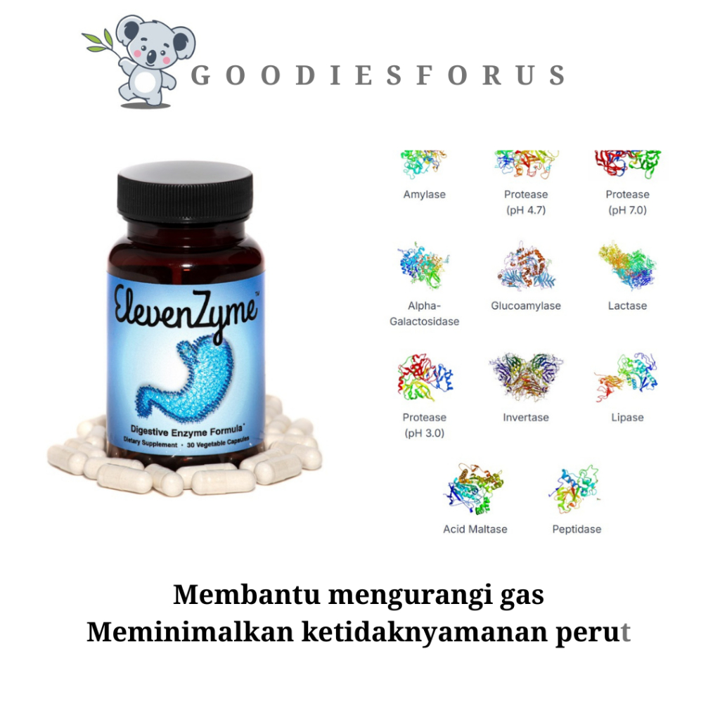 Elevenzyme – Suplemen Enzim Alami untuk Kesehatan Pencernaan/vitamin pencernaan/bloating