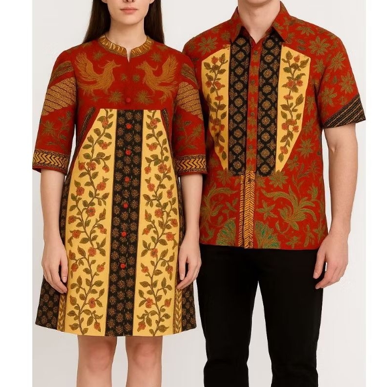 Preloved Batik Couple, Kemeja Batik Pria, Dress Batik Wanita