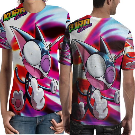 Kaos Cyborg Kuro-chan Tshirt Fullprint Unisex Casual Bahan Polyester Jersey [PO 3 HARI]
