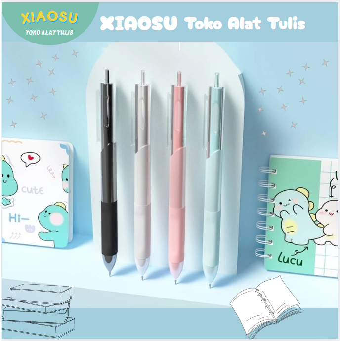 

(BISA COD)4PCS Pulpen Gel Mekanik/Pulpen Gel Retractable 4 Warna/Pulpen Bolpen Ballpoint Pena Mekanik Mechanical Click Gel Gell Pen 0.5mm Stationery