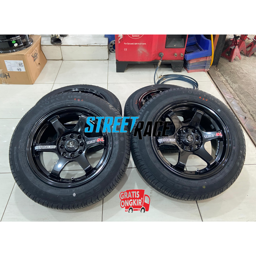 Jual Velg Racing Te37 SL Ring15 velg untuk Avanza Xenia Livina +Ban 185/65 R15 Forceum Ecosa