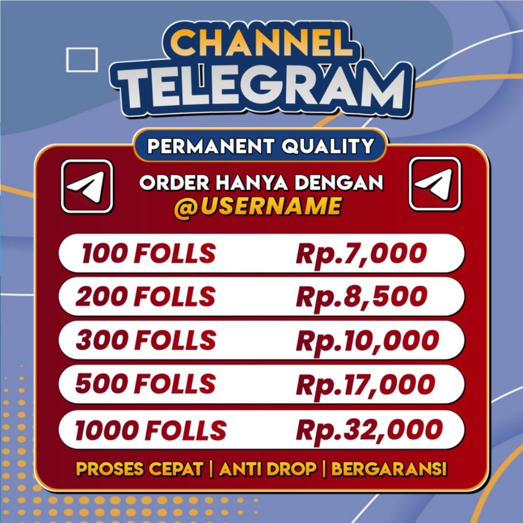(PROMO) TELEGRAM CHANNEL REAL AKTIF PERMANENT ANTI DROP PROSES CEPAT BERGARANSI