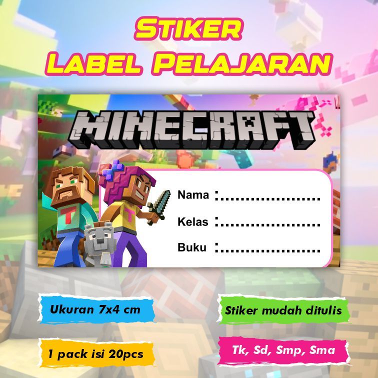 

Stiker Label Pelajaran Nama Kelas Karakter Minecraft