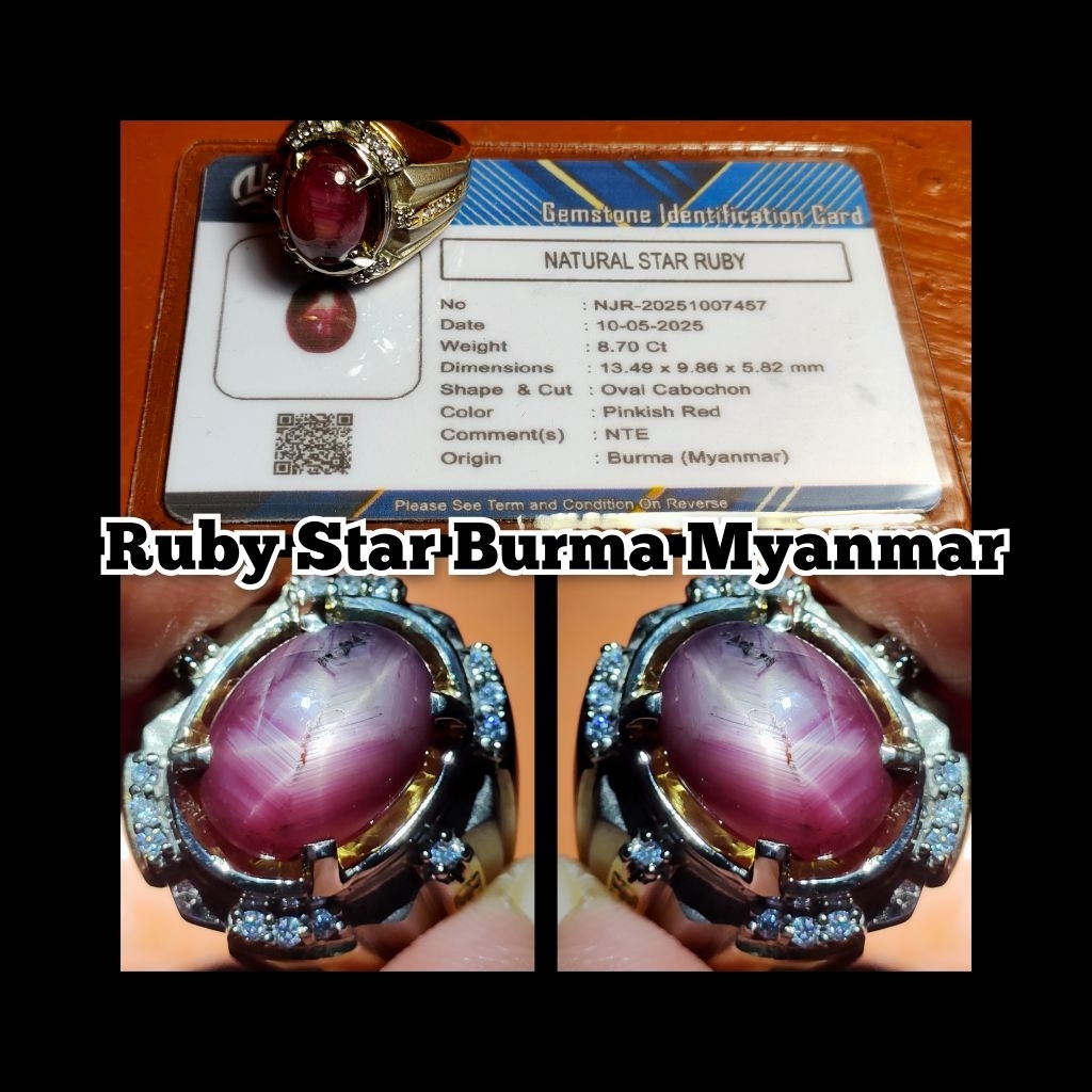 NATURAL RUBY STAR BURMA MYANMAR