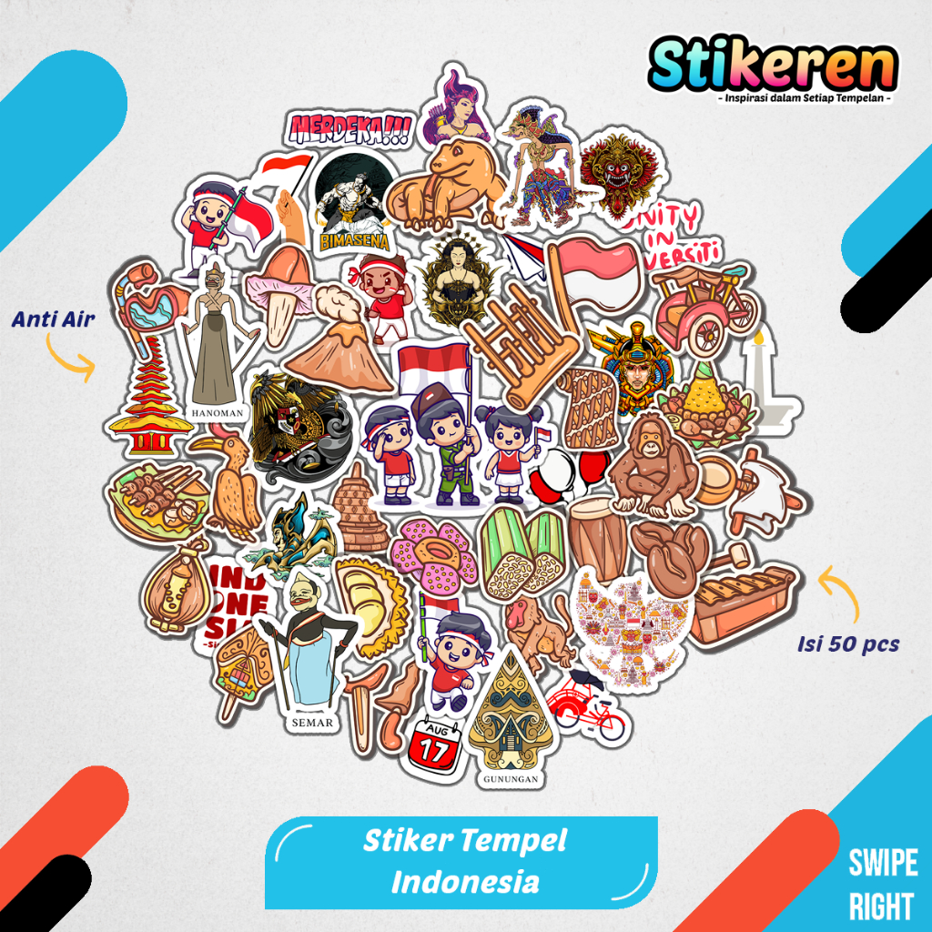 

Stiker Tempel Indonesia Agustusan Merah Putih Paper Vinyl Dekorasi Laptop Koper Tumbler Kulkas DIY