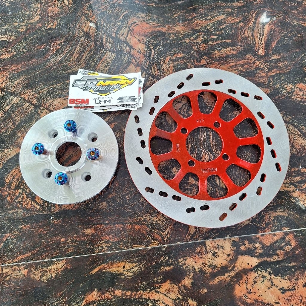 PLENDES ADAPTOR CAKRAM BELAKANG SUPRA GRAND FIZ SMASH TROMOL KECIL SET DISC CAKRAM BAUT TITANIUM