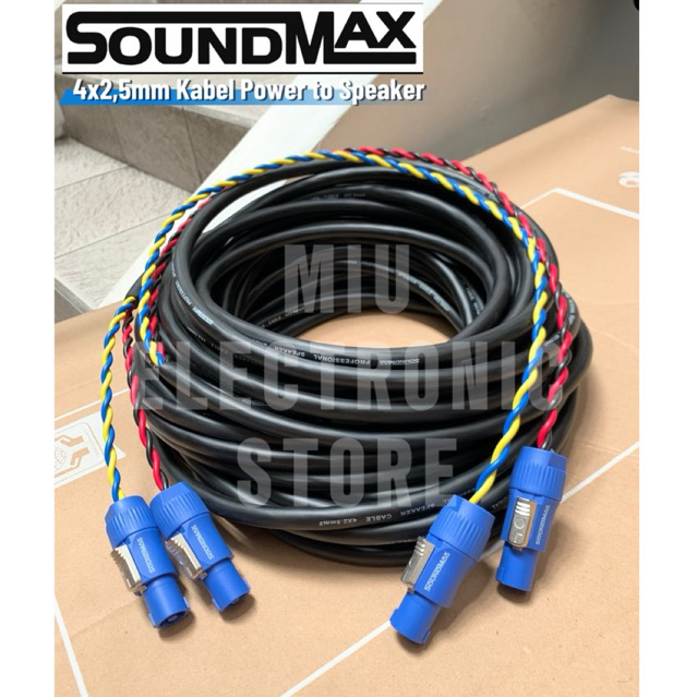 KABEL SPEAKER SOUNDMAX 4x2,5 ORIGINAL PLUS JACK SPIKON SOUNDMAX BIRU TU2T